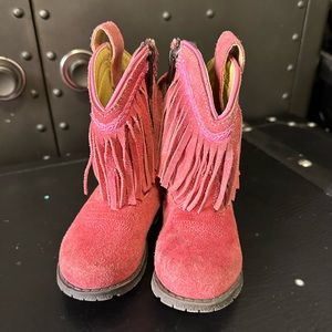 Smoky mountain hopalong pink fringe western boot toddler